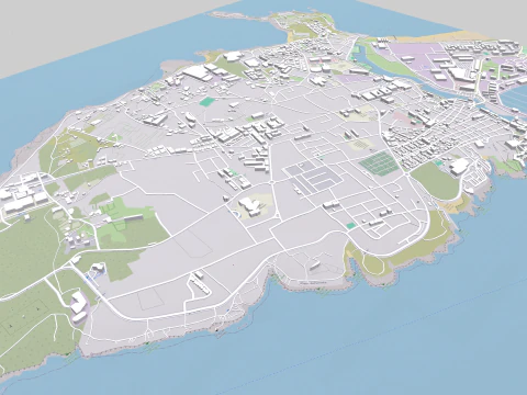 Paisagem urbana de Peniche Portugal Modelo 3D