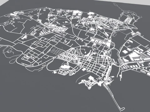 Paisagem urbana de Peniche Portugal Modelo 3D