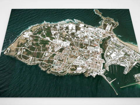 Paisagem urbana de Peniche Portugal Modelo 3D