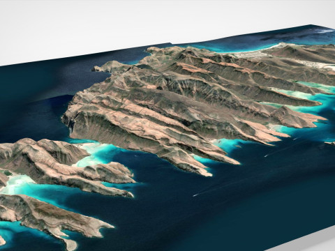 Island Isla Espiritu Santo California USA Model 3D
