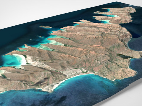 Island Isla Espiritu Santo California USA Modelo 3D