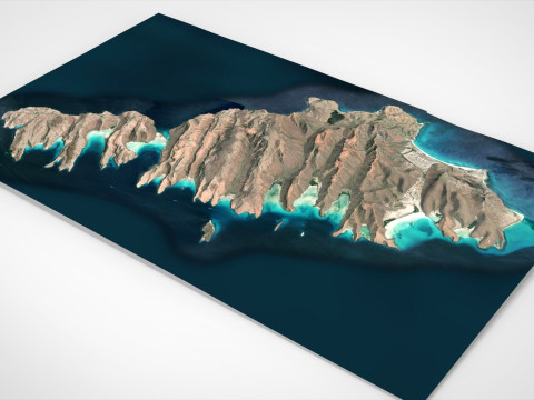 Island Isla Espiritu Santo California USA Modelo 3D