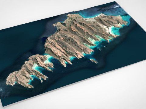Island Isla Espiritu Santo California USA Modelo 3D
