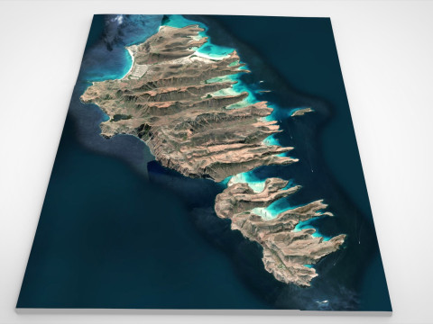 Island Isla Espiritu Santo California USA Modelo 3D