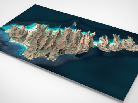 Island Isla Espiritu Santo California USA Modelo 3D