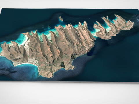 Island Isla Espiritu Santo California USA Modelo 3D