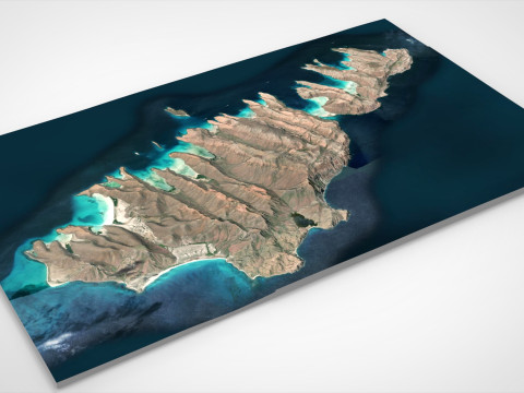 Island Isla Espiritu Santo California USA Modelo 3D