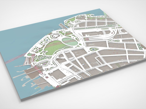 Cityscape New York USA fragment city Strets and roads Ready to 3d print 3D Модель