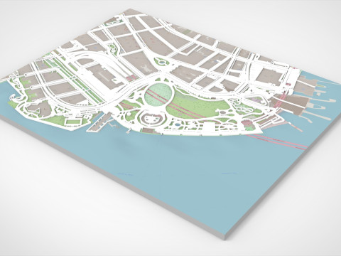 Cityscape New York USA fragment city Strets and roads Ready to 3d print 3D Модель