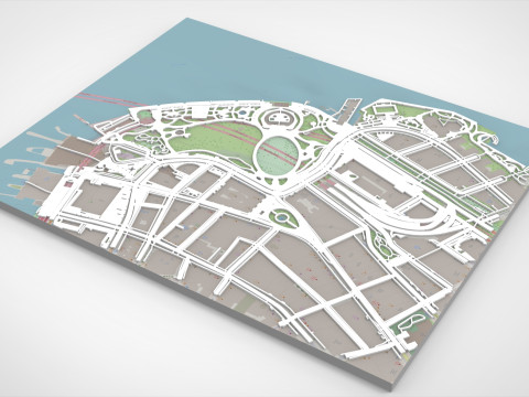 Cityscape New York USA fragment city Strets and roads Ready to 3d print 3D Модель