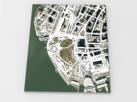 Cityscape New York USA fragment city Strets and roads Ready to 3d print 3D Модель