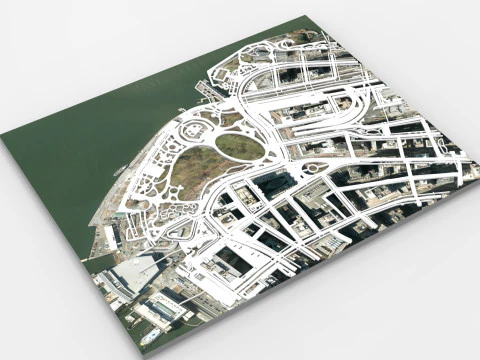 Paesaggio urbano New York USA frammento di citt&agrave; Strade e strade Pronte per la stampa 3d Modello 3D