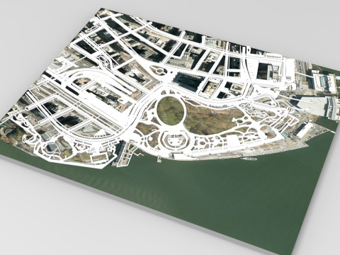 Cityscape New York USA fragment city Strets and roads Ready to 3d print 3D Модель