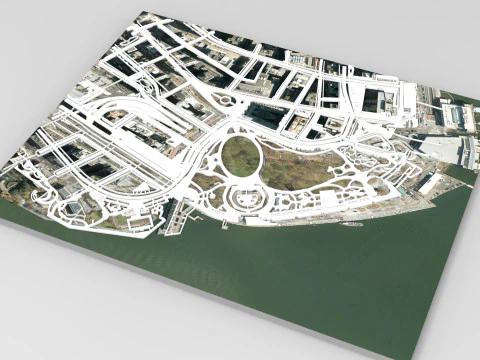 Paesaggio urbano New York USA frammento di citt&agrave; Strade e strade Pronte per la stampa 3d Modello 3D