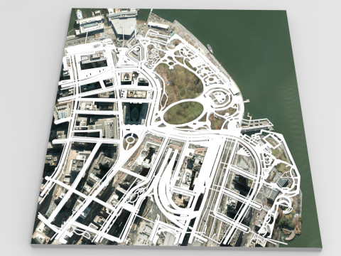 Cityscape New York USA fragment city Strets and roads Ready to 3d print 3D Модель