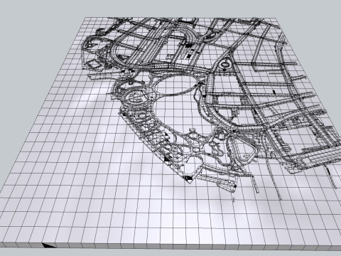 Cityscape New York USA fragment city Strets and roads Ready to 3d print 3D Модель
