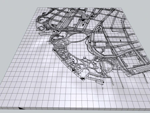 Paesaggio urbano New York USA frammento di citt&agrave; Strade e strade Pronte per la stampa 3d Modello 3D