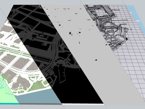 Cityscape New York USA fragment city Strets and roads Ready to 3d print 3D Модель