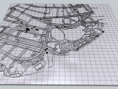 Cityscape New York USA fragment city Strets and roads Ready to 3d print 3D Модель