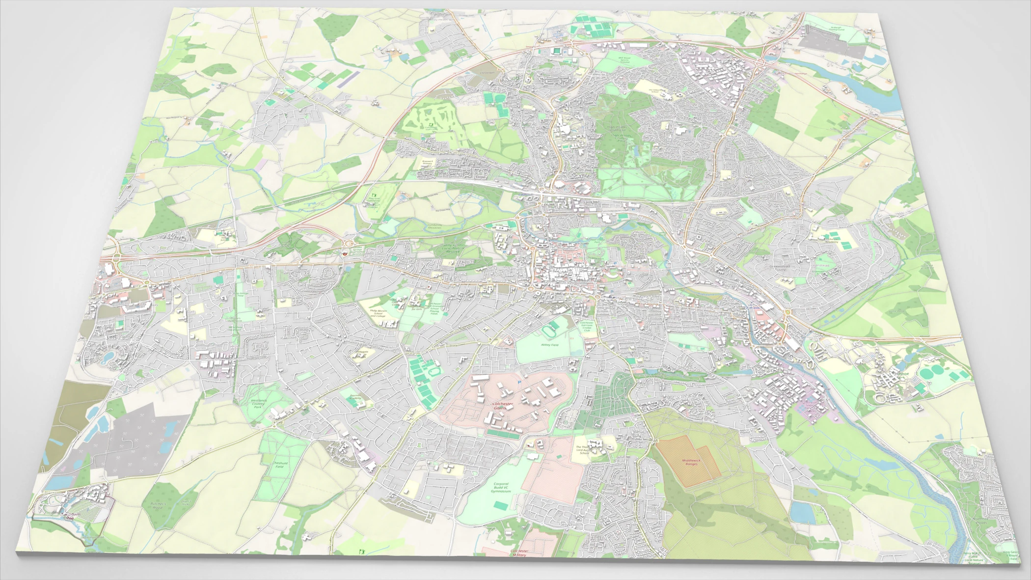 Cityscape Colchester United Kingdom 3D Model .c4d .max .obj .3ds .fbx .stl .blend 