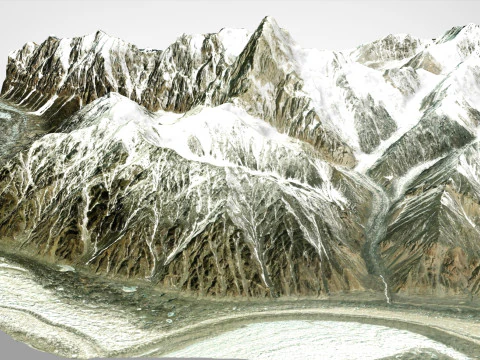 Dağ manzarası Crown Peak &Ccedil;in 3D Model