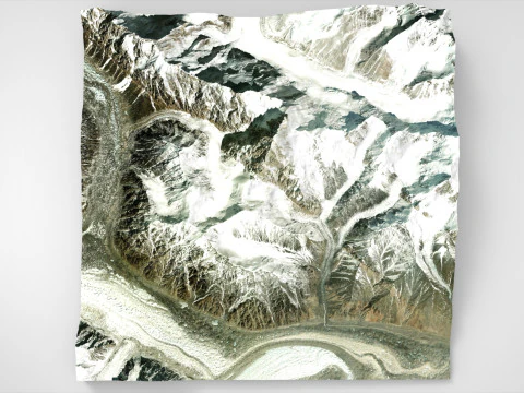 Mountain landscape Crown Peak China 3D Model