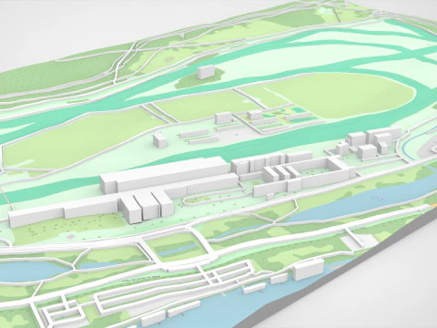 ロンシャン競馬場 パリ フランス 3Dモデル