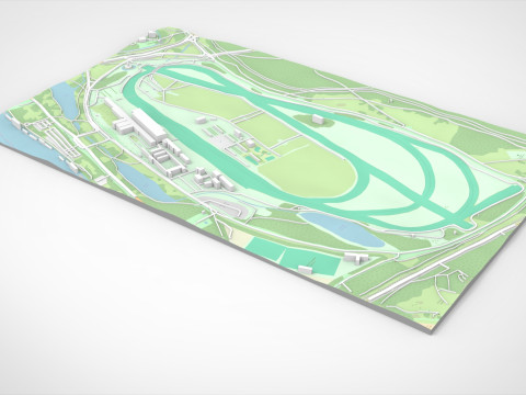 Longchamp hippodrome Paris France Modelo 3D