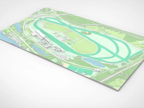 Longchamp hippodrome Paris France 3D Model