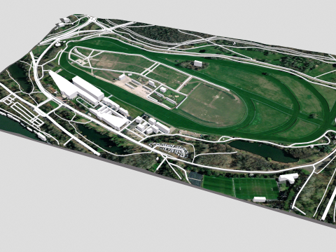 Longchamp hippodrome Paris France Modelo 3D