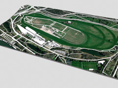 Longchamp hippodrome Paris France 3D Model