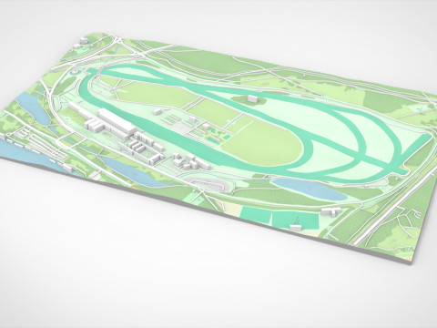 Longchamp hippodrome Paris France Modelo 3D