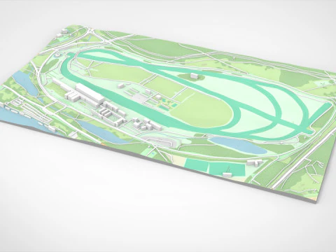Longchamp hippodrome Paris France 3D Model