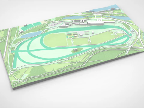 Longchamp hippodrome Paris France 3D Model