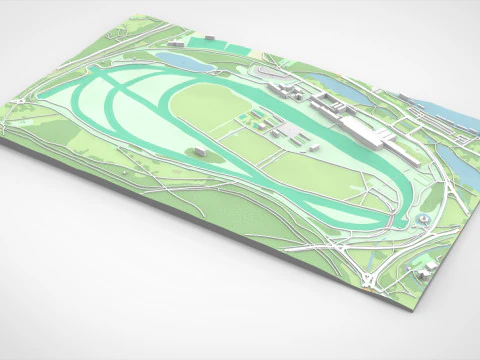 Longchamp hippodrome Paris France 3D Model