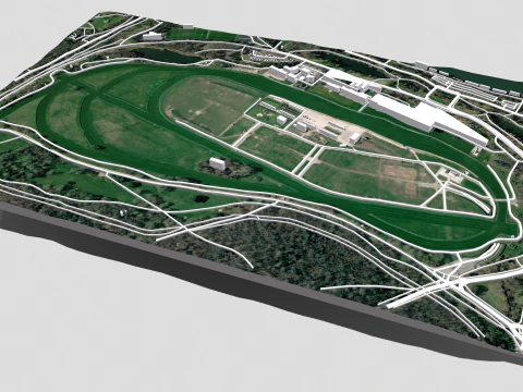 Longchamp hippodrome Paris France 3D Model