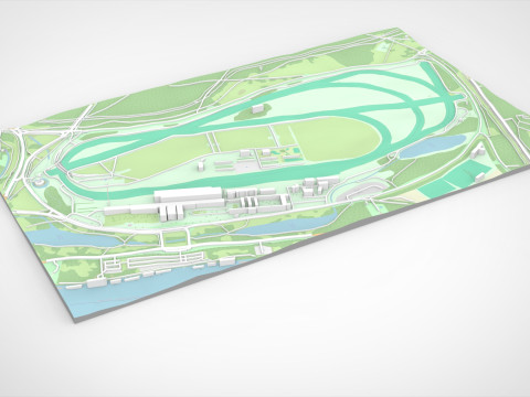 Longchamp hippodrome Paris France Modelo 3D
