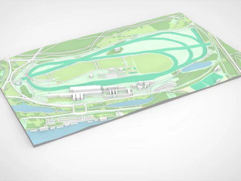 Longchamp hippodrome Paris France 3D Model