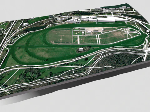 Longchamp hippodrome Paris France 3D Model