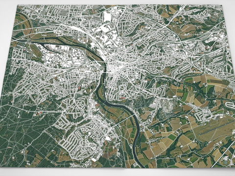 Cityscape Mulheim an der Ruhr Germany 3Dモデル