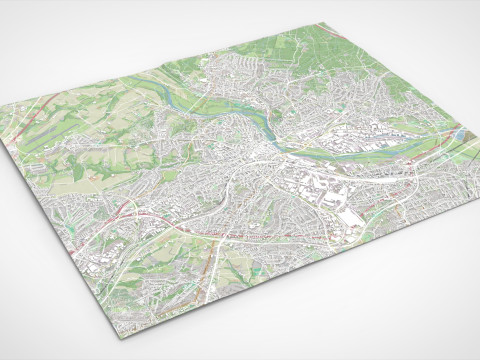 Cityscape Mulheim an der Ruhr Germany Modello 3D