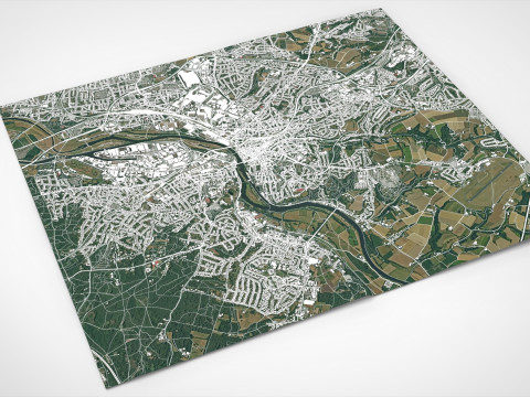 Cityscape Mulheim an der Ruhr Germany Modello 3D