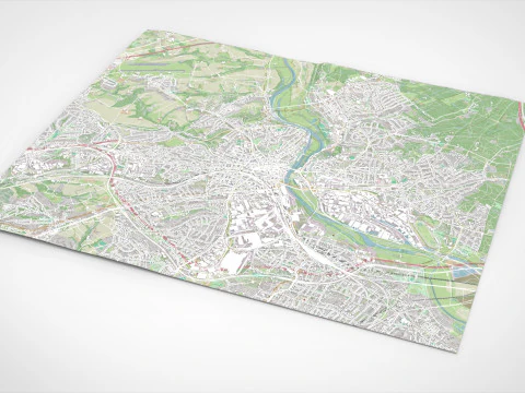 Stadtbild M&uuml;lheim an der Ruhr Deutschland 3D Modell