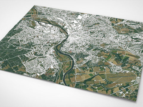 Cityscape Mulheim an der Ruhr Germany Modello 3D