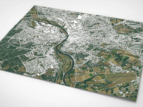 Stadtbild M&uuml;lheim an der Ruhr Deutschland 3D Modell