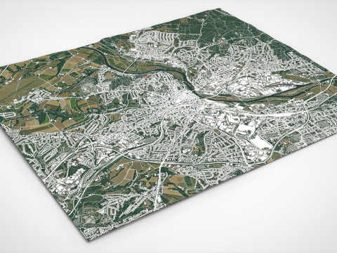 Cityscape Mulheim an der Ruhr Germany Modello 3D