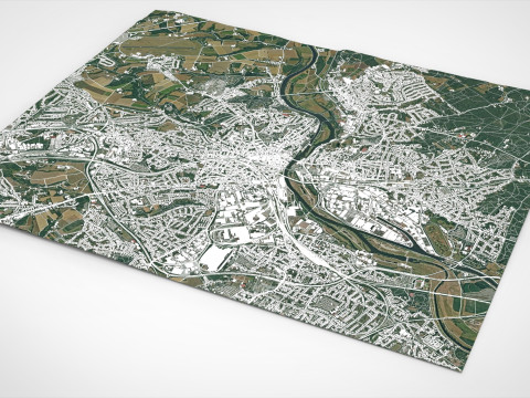 Cityscape Mulheim an der Ruhr Germany Modello 3D