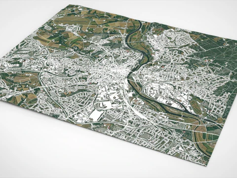 Stadtbild M&uuml;lheim an der Ruhr Deutschland 3D Modell