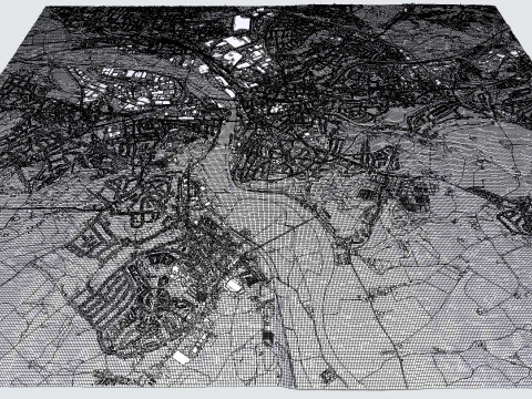 Stadtbild M&uuml;lheim an der Ruhr Deutschland 3D Modell