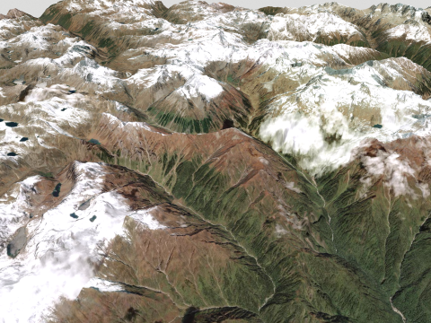 Mountain landscape Khakaborazi National Park Modelo 3D